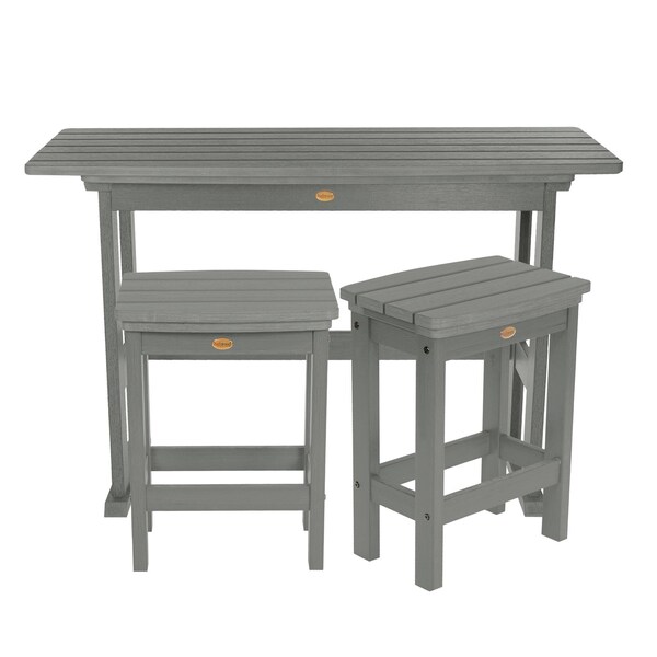 Highwood Usa Lehigh 3pc Counter Height Outdoor Patio Furniture Balcony Set AD-KITBALC1-CGE - main